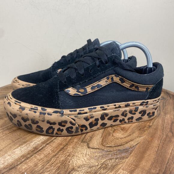 VANS Old Skool Platform Leopard Womens Animal Print Size 5.5 Platform Shoes - Picture 2 of 9
